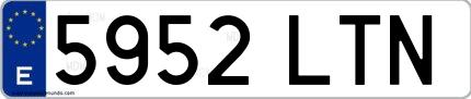 Ejemplo de matrícula española 5952 LTN