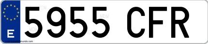 Ejemplo de matrícula española 5955 CFR