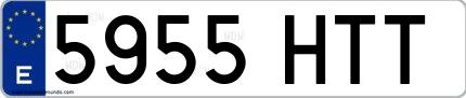 Ejemplo de matrícula española 5955 HTT