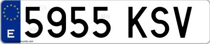 Ejemplo de matrícula española 5955 KSV