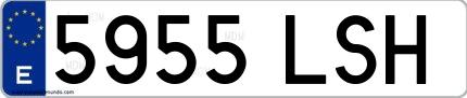 Ejemplo de matrícula española 5955 LSH