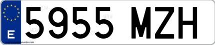 Ejemplo de matrícula española 5955 MZH