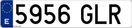 Ejemplo de matrícula española 5956 GLR