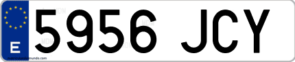 Ejemplo de matrícula de coche ordinaria 5956 JCY