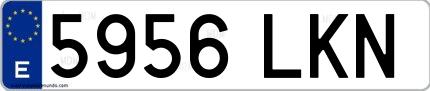 Ejemplo de matrícula española 5956 LKN