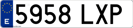 Ejemplo de matrícula de coche ordinaria 5958 LXP