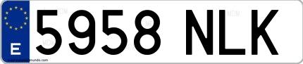 Ejemplo de matrícula española 5958 NLK