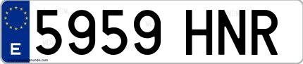 Ejemplo de matrícula española 5959 HNR