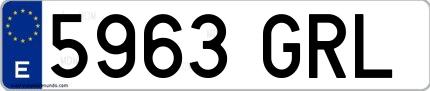 Ejemplo de matrícula española 5963 GRL