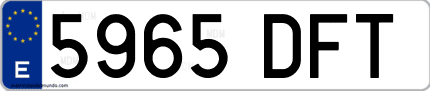 Ejemplo de matrícula de coche ordinaria 5965 DFT