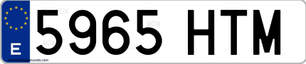 Ejemplo de matrícula de coche ordinaria 5965 HTM