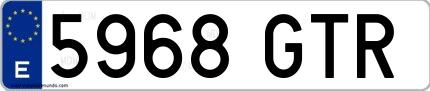 Ejemplo de matrícula española 5968 GTR
