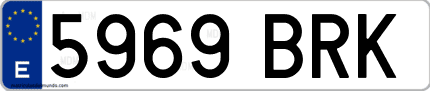 Ejemplo de matrícula de coche ordinaria 5969 BRK