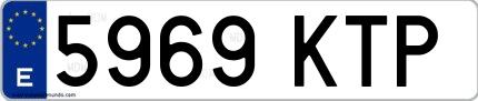 Ejemplo de matrícula española 5969 KTP