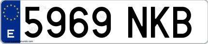 Ejemplo de matrícula española 5969 NKB