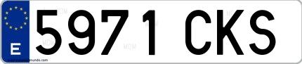 Ejemplo de matrícula española 5971 CKS