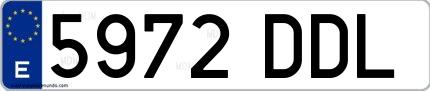 Ejemplo de matrícula española 5972 DDL