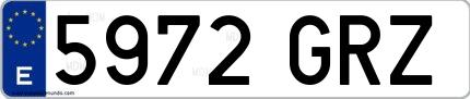 Ejemplo de matrícula española 5972 GRZ