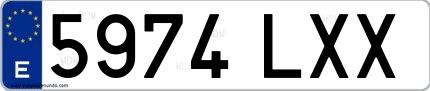 Ejemplo de matrícula española 5974 LXX