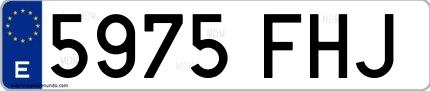 Ejemplo de matrícula española 5975 FHJ