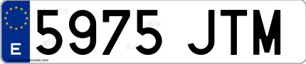Ejemplo de matrícula de coche ordinaria 5975 JTM