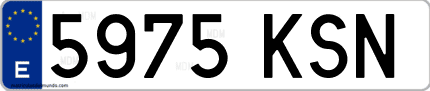 Ejemplo de matrícula de coche ordinaria 5975 KSN