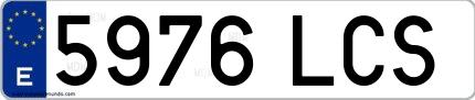 Ejemplo de matrícula española 5976 LCS
