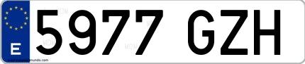 Ejemplo de matrícula española 5977 GZH