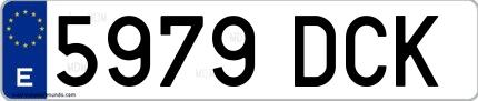 Ejemplo de matrícula española 5979 DCK
