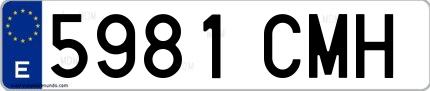 Ejemplo de matrícula española 5981 CMH