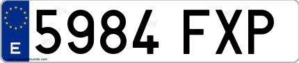 Ejemplo de matrícula española 5984 FXP