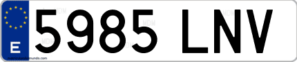 Ejemplo de matrícula de coche ordinaria 5985 LNV