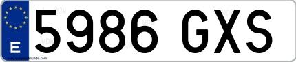 Ejemplo de matrícula española 5986 GXS