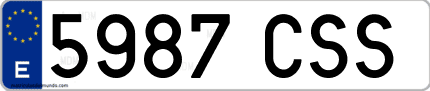 Ejemplo de matrícula de coche ordinaria 5987 CSS
