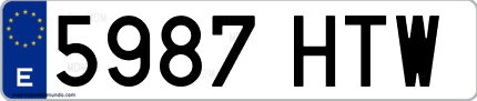 Ejemplo de matrícula de coche ordinaria 5987 HTW
