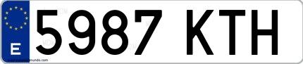 Ejemplo de matrícula española 5987 KTH