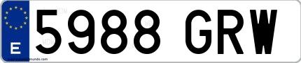 Ejemplo de matrícula española 5988 GRW