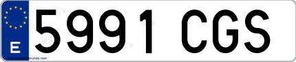Ejemplo de matrícula española 5991 CGS