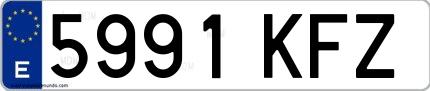 Ejemplo de matrícula española 5991 KFZ