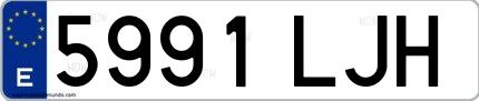 Ejemplo de matrícula española 5991 LJH