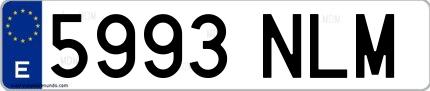 Ejemplo de matrícula española 5993 NLM
