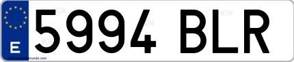 Ejemplo de matrícula española 5994 BLR