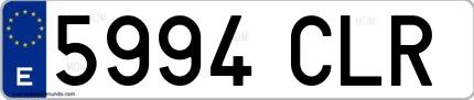 Ejemplo de matrícula española 5994 CLR