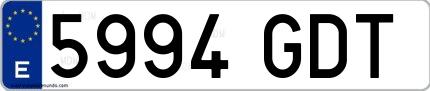 Ejemplo de matrícula española 5994 GDT
