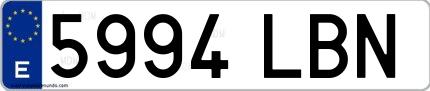 Ejemplo de matrícula española 5994 LBN