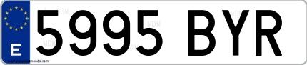 Ejemplo de matrícula española 5995 BYR