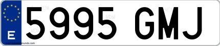Ejemplo de matrícula española 5995 GMJ
