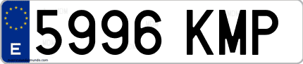 Ejemplo de matrícula de coche ordinaria 5996 KMP