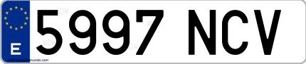 Ejemplo de matrícula española 5997 NCV
