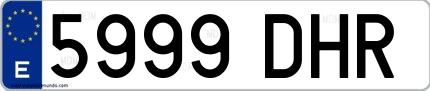 Ejemplo de matrícula española 5999 DHR